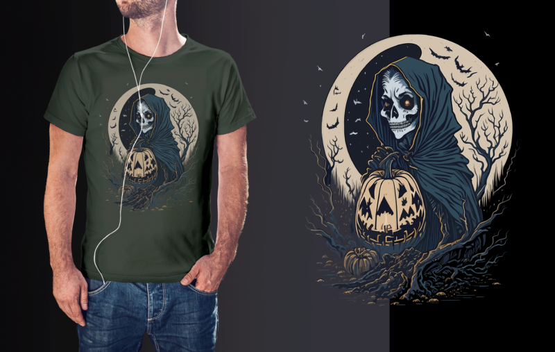 Spooky Witches Witch Lantern Halloween Tshirt Design