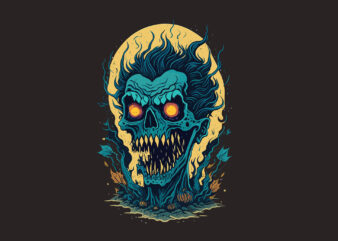 Spooky Halloween Zombie Vector