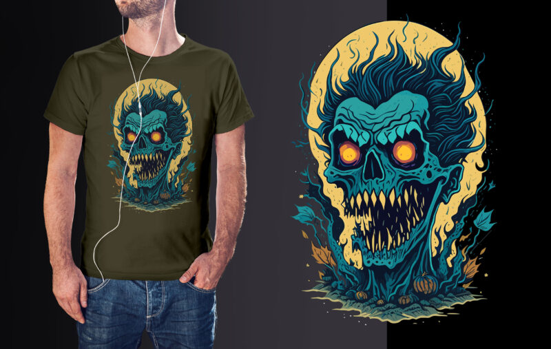 Spooky Halloween Zombie Vector