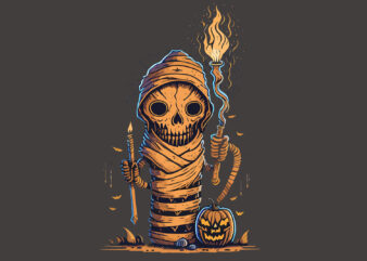 Spooky Mummy Halloween Vector