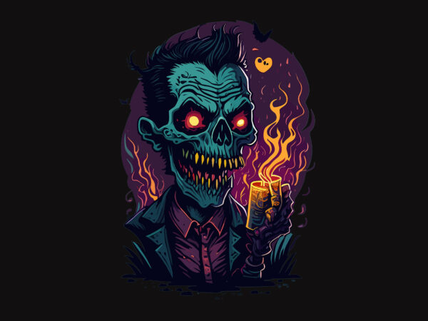 Spooky monster zombie halloween tshirt design