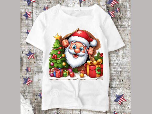 Christmas peeking t-shirt