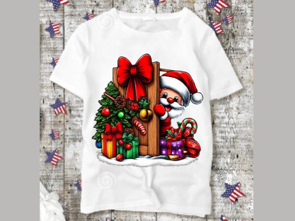 Christmas peeking t-shirt