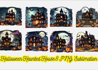 Halloween Haunted House PNG PNG Sublimation Bundle graphic t shirt