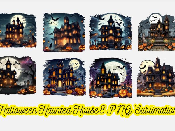 Halloween haunted house png png sublimation bundle graphic t shirt