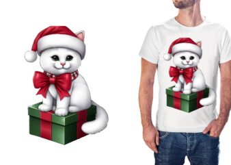 Christmas Cat PNG Sublimation