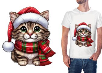 Christmas Cat PNG Sublimation