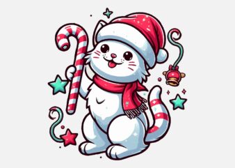 Christmas Cat PNG Sublimation