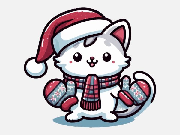 Christmas cat png sublimation t shirt vector file