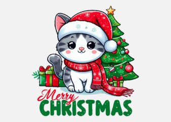 Christmas Cat PNG Sublimation