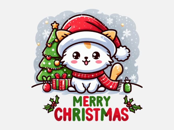 Christmas cat png sublimation t shirt vector file