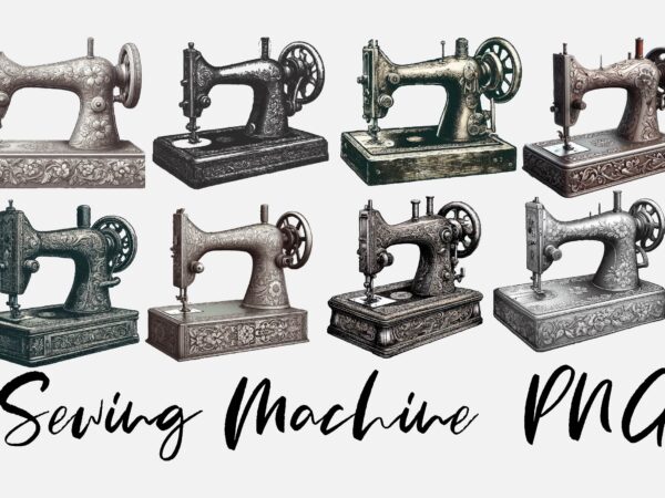 Vintage Sewing Machine Sublimation Clipart