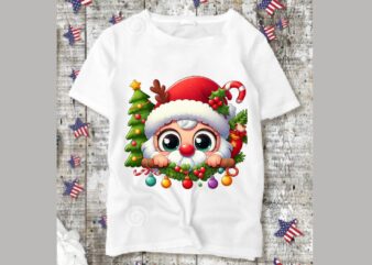 Christmas Peeking Sublimation t shirt vector file