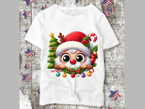 Christmas peeking sublimation t shirt vector file