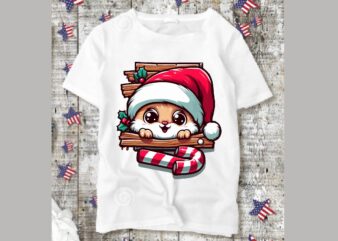 Christmas Peeking Sublimation t shirt vector file