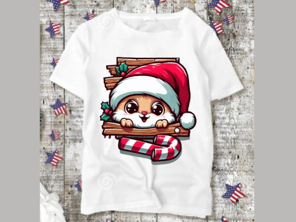 Christmas peeking sublimation t shirt vector file