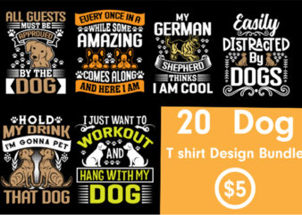 Dog T-Shirt Designs Bundle