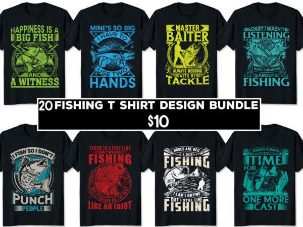 Fishing t-shirt design bundle