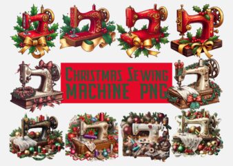 Christmas Sewing Machine PNG Sublimation