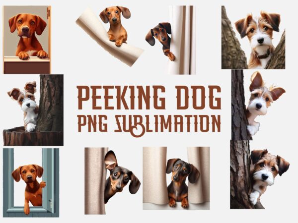 Peeking dog png sublimation t shirt illustration