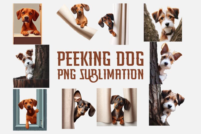 Peeking Dog PNG Sublimation