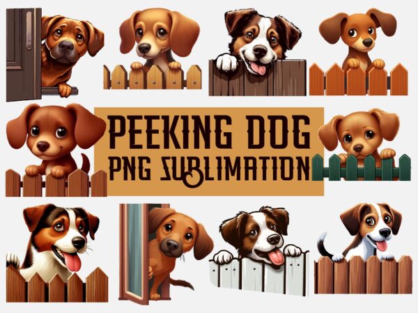 Peeking dog png sublimation t shirt illustration