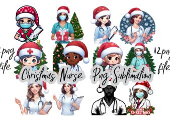 Christmas Nurse PNG Sublimation Bundle t shirt vector file
