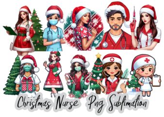 Christmas Nurse PNG Sublimation Bundle