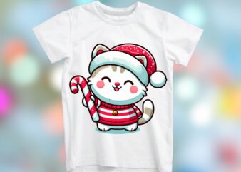 Christmas Cat PNG Sublimation