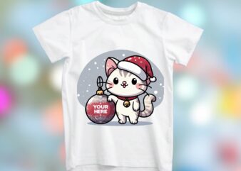 Christmas Cat PNG Sublimation