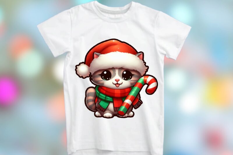 Christmas Cat PNG Sublimation