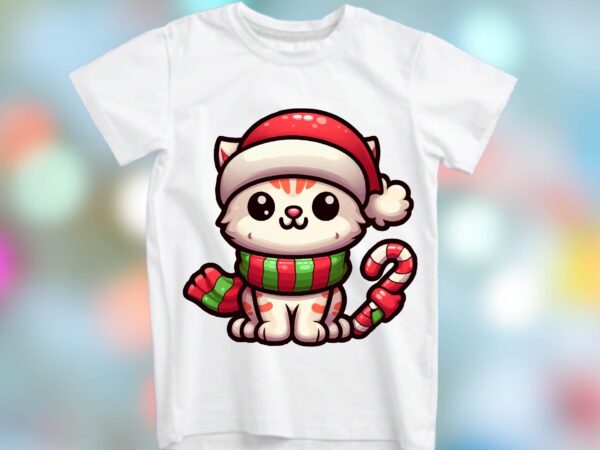 Christmas cat png sublimation t shirt vector file