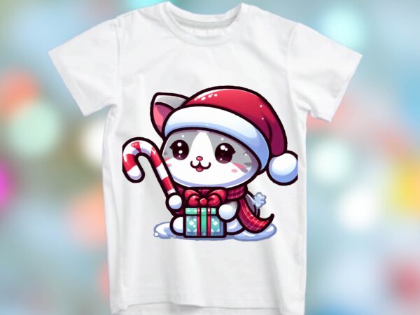 Christmas cat png sublimation t shirt vector file