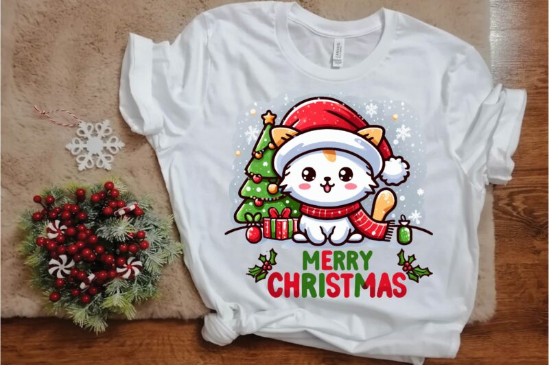 Christmas Cat PNG Sublimation