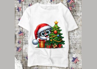 Christmas Peeking T-Shirt Design