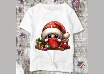 Christmas Peeking Sublimation t shirt vector file