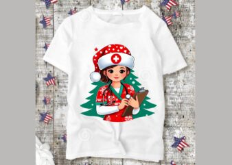 Christmas Nurse PNG Sublimation t shirt vector file