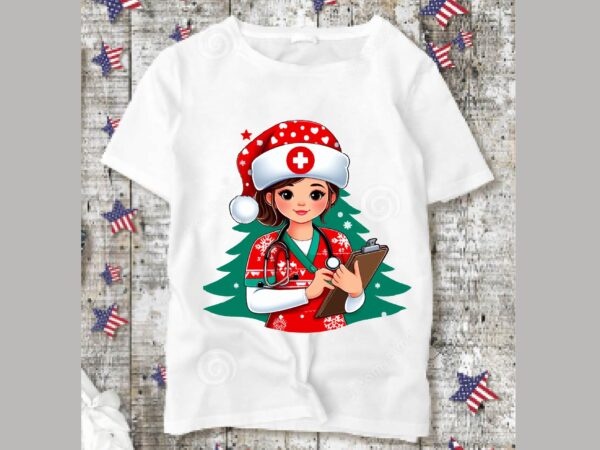 Christmas nurse png sublimation t shirt vector file