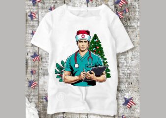 Christmas Nurse PNG Sublimation t shirt vector file