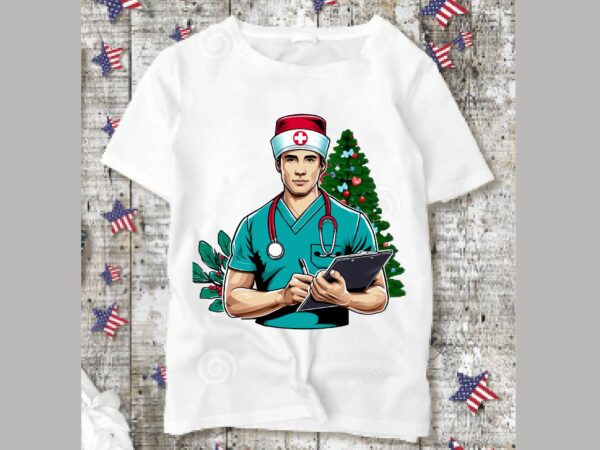 Christmas nurse png sublimation t shirt vector file