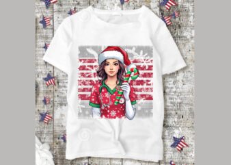 Christmas Nurse PNG Sublimation