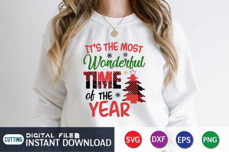 It’s the Most Wonderful Time of the Year Shirt, Funny Christmas Svg, Xmas Svg, Holiday Season Svg, Christmas Buffalo Plaid Shirt