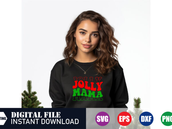 Jolly mama t-shirt, jolly mama wave design, mama wave, funny svg, mama t-shirt, funny mama, holly jolly, christmas 2023, tshirts, svg design