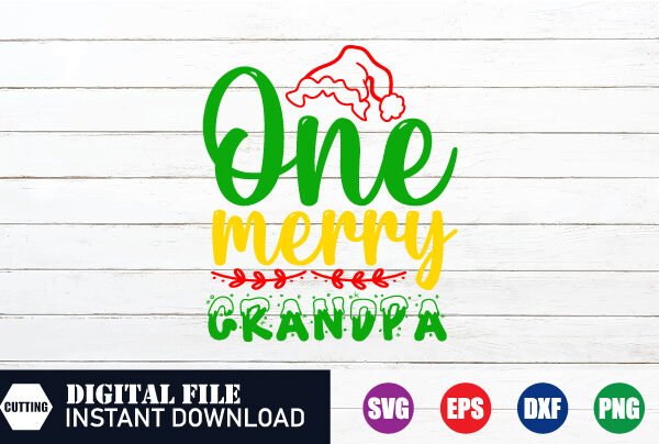 One merry grandpa t-shirt, grandpa svg, embrace the merry vibes with this festive t-shirt design, festive t-shirt, merry christmas 2023