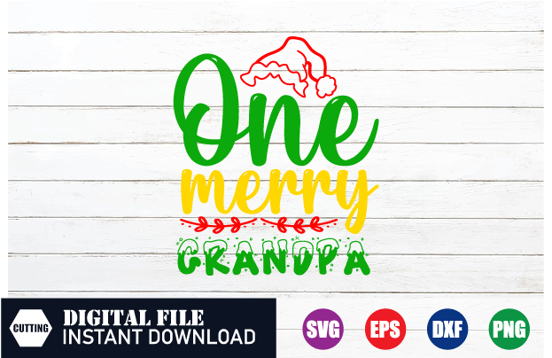 One merry grandpa T-shirt, grandpa svg, Embrace the Merry Vibes with This Festive T-shirt Design, Festive T-shirt, merry christmas 2023