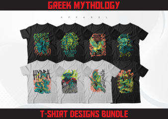 Greek mythology t-shirt designs collection | streetwear designs | t-shirt designs bundle | urban streetwear designs | dtf | dtg