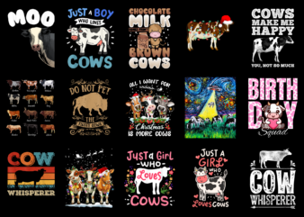 15 Cows Shirt Designs Bundle For Commercial Use Part 1, Cows T-shirt, Cows png file, Cows digital file, Cows gift, Cows download, Cows desig