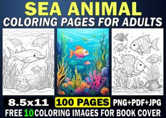 Sea Animal Coloring Pages for Adults 1