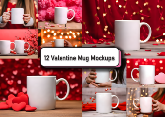 Valentines Day Mug Mockup Bundle, Valentine Coffee Cup Mockups t shirt vector art