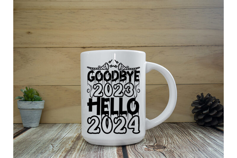 goodbye 2023 Hello 2024 SVG Cut File ,goodbye 2023 Hello 2024 T-shirt Design ,goodbye 2023 Hello 2024 Vector Design, New Year Design .